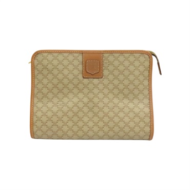米色帆布 PVC塗層帆布 Macadam 手拿包【CELINE 賽琳】