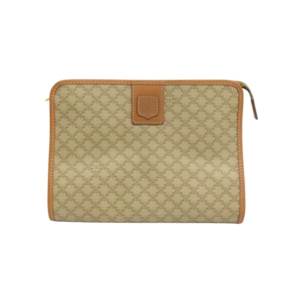 米色帆布 PVC塗層帆布 Macadam 手拿包【CELINE 賽琳】