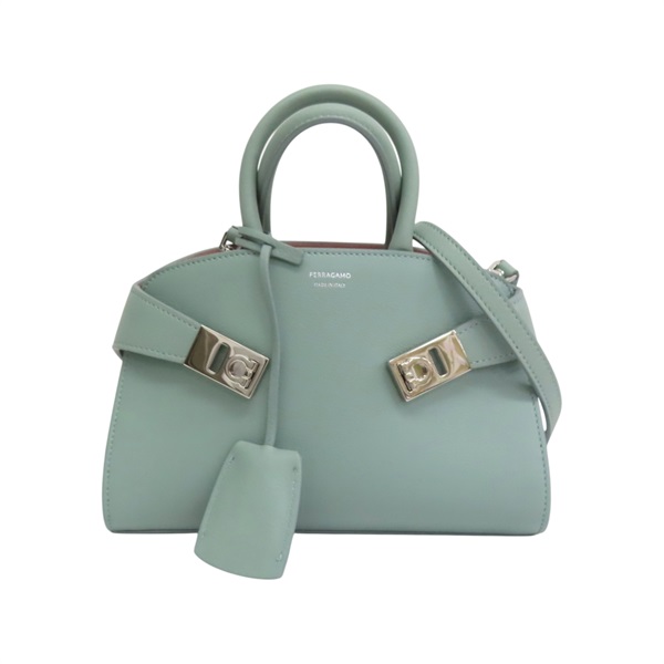 綠色  牛皮 HUG Mini 肩背包【Salvatore Ferragamo 費拉格慕】 215975