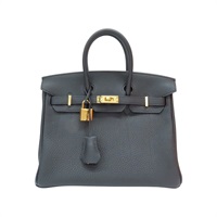 黑色 Togo牛皮 Birkin 25 柏金包 手提包 U刻 金扣【HERMES 愛馬仕】