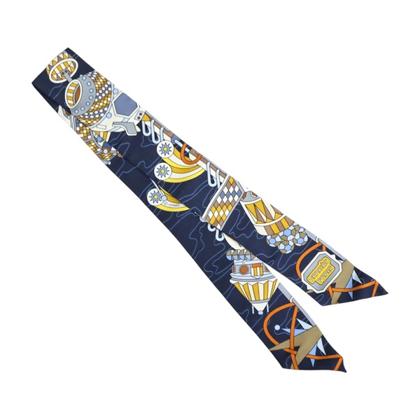 藍色 絲綢 Odyssey Twilly 絲巾【HERMES 愛馬仕】