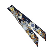 藍色 絲綢 Odyssey Twilly 絲巾【HERMES 愛馬仕】