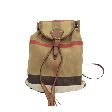 格紋 帆布 後背包【BURBERRY 巴寶莉】 4012432