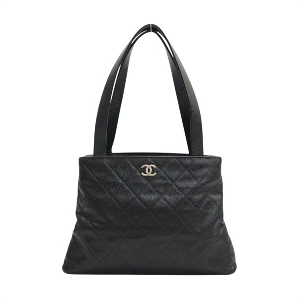 黑色 牛皮 肩背包 銀釦 (無卡,染色)【CHANEL 香奈兒】