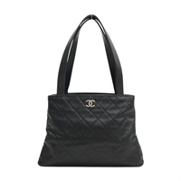 黑色 牛皮 肩背包 銀釦 (無卡,染色)【CHANEL 香奈兒】