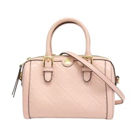 粉色 牛皮壓紋 T monogram mini boston 肩背包【TORY BURCH 湯麗柏琦】