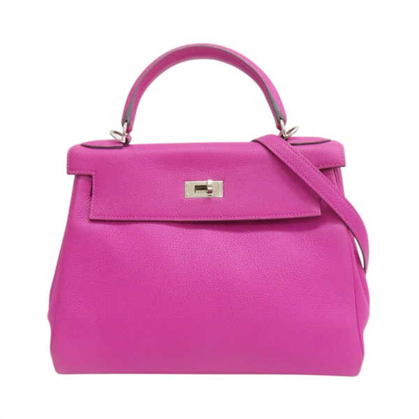 玉蘭粉 TOGO牛皮 Kelly 28 A刻 銀釦 兩用包【HERMES 愛馬仕】