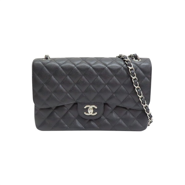 黑色 荔枝紋 牛皮 COCO Jumbo 30 銀釦 肩背包【CHANEL 香奈兒】 A58600