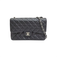 黑色 荔枝紋 牛皮 COCO Jumbo 30 銀釦 肩背包【CHANEL 香奈兒】 A58600