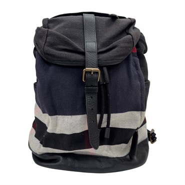 黑色 帆布 後背包 【BURBERRY 巴寶莉】 3976721