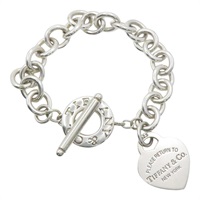 925純銀 Return to Tiffany 心型 吊飾 針扣手鏈【Tiffany & Co 蒂芬妮】 60128531