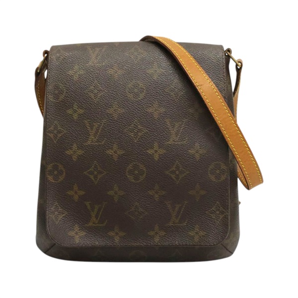 棕色 原花 帆布 Musette Salsa Short 肩背包【LOUIS VUITTON LV 路易威登】 M51258