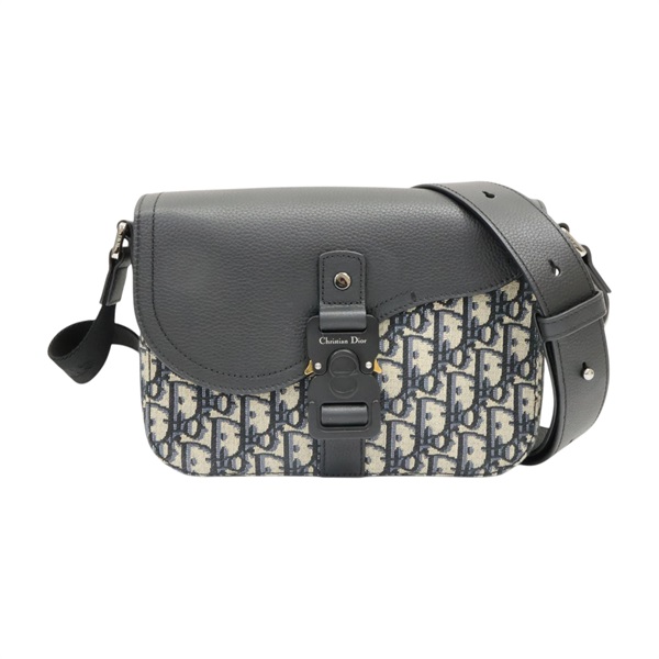 黑色 牛皮 帆布 Saddle 小型 翻蓋 郵差包 肩背包【Dior 迪奧】 1ADPO049YKS_H27E