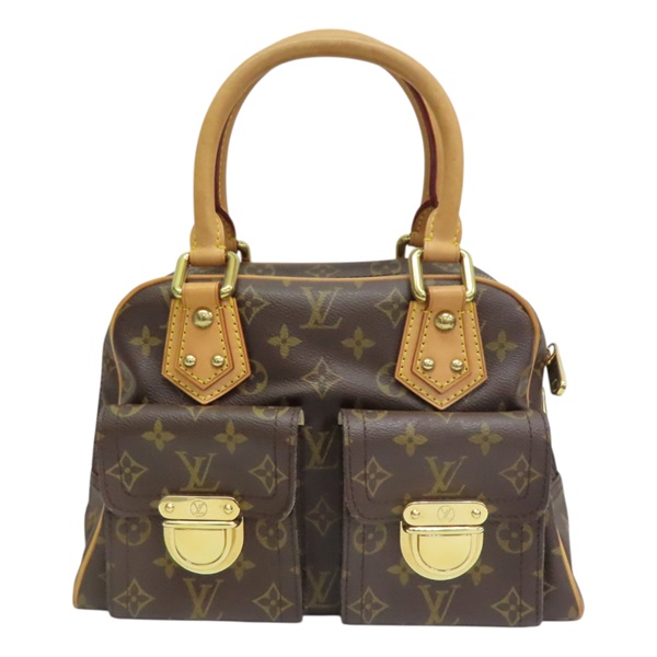 棕色 原花帆布 Manhattan PM 手提包【LOUIS VUITTON LV 路易威登】 M40026