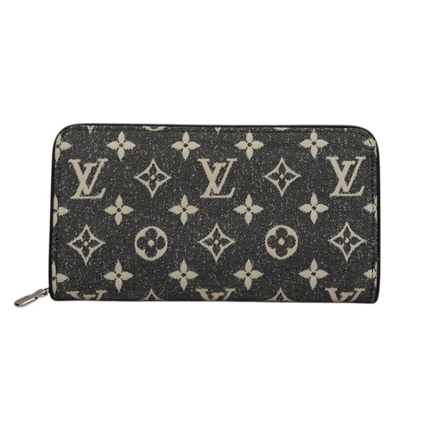 灰色 原花 單寧布 拉鍊長夾【LOUIS VUITTON LV 路易威登】 M81858