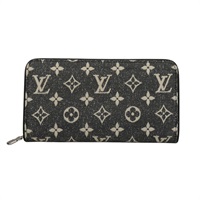 灰色 原花 單寧布 拉鍊長夾【LOUIS VUITTON LV 路易威登】 M81858