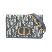 藍色 Oblique 提花帆布 牛皮 30 Montaigne 肩背包【Dior 迪奧 】 S2086UTZQ_M928
