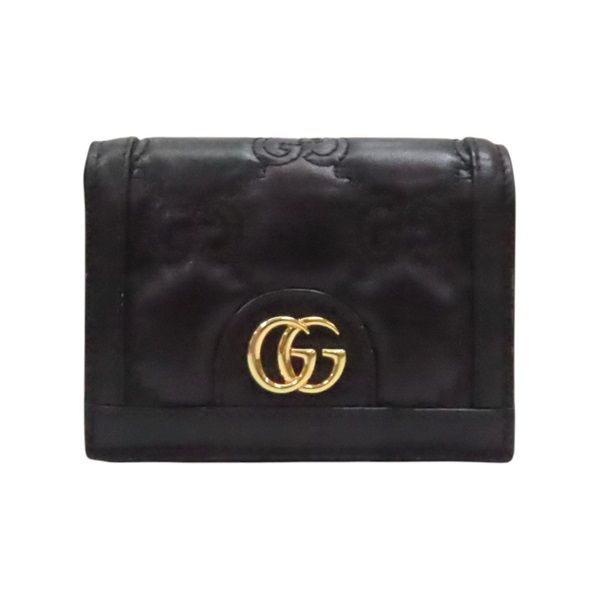 黑色 牛皮 GG Matelasse 扣式短夾【GUCCI 古馳】 723786