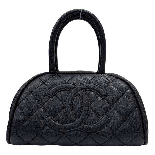 黑色 菱格紋 荔枝牛皮 Mini Boston 手提包 無卡 【CHANEL 香奈兒】 A13065
