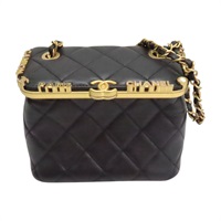 黑色 羊皮 鏈帶肩背包 金釦【CHANEL 香奈兒】 AS4986