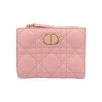 粉色 牛皮 Caro Dahlia 二折短夾【Dior 迪奧】 S5173UWHC_M413