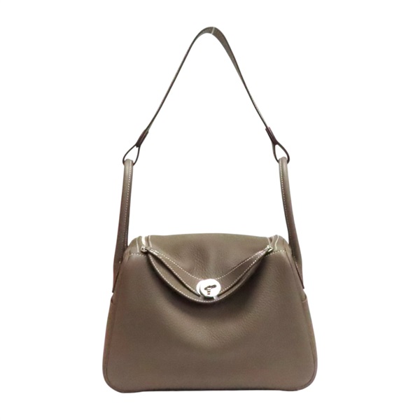 大象灰 Clemence牛皮 Lindy Touch 26 肩背包 W刻 銀扣【HERMES 愛馬仕】 H073428CK