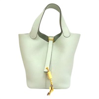 冰晶灰 Clemence牛皮 Picotin Lock 18 手提包 W刻 金扣【HERMES 愛馬仕】