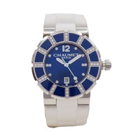 藍色錶盤 膠帶 不鏽鋼 鑽石 Class One MM 腕錶【Chaumet 尚美巴黎】 W1722Z-33Z