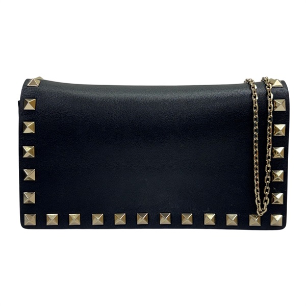 黑色 皮革 Garavani Rockstud Mini 肩背包 金和 【Valentino 范倫鐵諾】