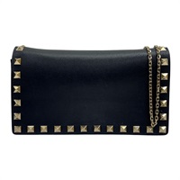 黑色 皮革 Garavani Rockstud Mini 肩背包 金和 【Valentino 范倫鐵諾】