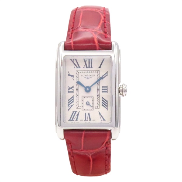 米白色錶盤  紅色鱷魚皮錶帶 不鏽鋼 DolceVita 碗表【LONGINES 浪琴表】 L5.255.4