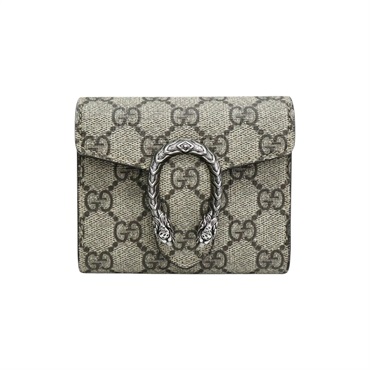 烏木色帆布 三折 短夾 627073【GUCCI 古馳】 627073