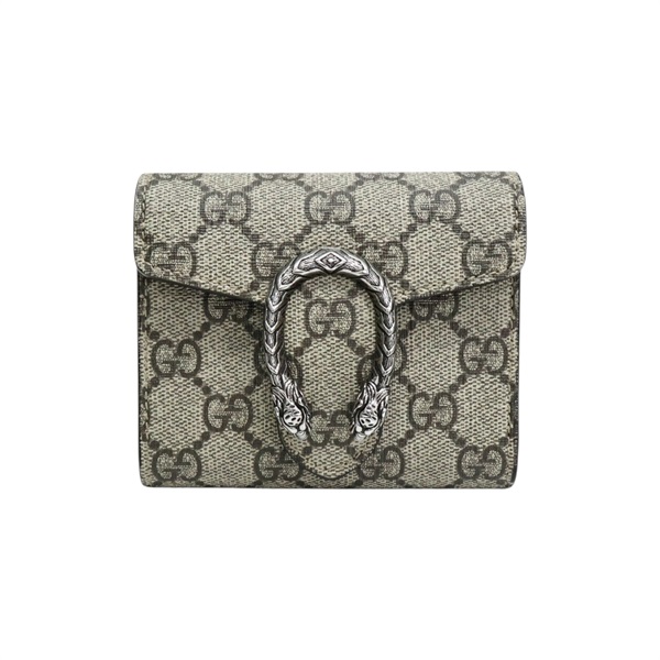 烏木色帆布 三折 短夾 627073【GUCCI 古馳】 627073
