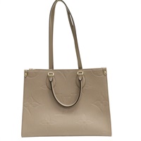 棕色 原花壓紋牛皮 Onthego MM 兩用包【LOUIS VUITTON LV 路易威登】 M45607