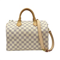 白色 棋盤格帆布 Speedy Bandouliere 30 兩用包【LOUIS VUITTON LV 路易威登】 N41373