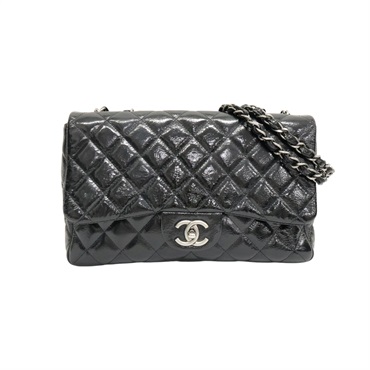 黑色漆皮 Jumbo 30 鍊帶 肩背包 無卡【CHANEL 香奈兒】 A28600