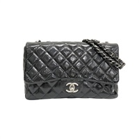 黑色漆皮 Jumbo 30 鍊帶 肩背包 無卡【CHANEL 香奈兒】 A28600