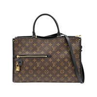 棕色 原花帆布 Popincourt MM 两用包【LOUIS VUITTON LV 路易威登】 M43435