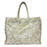 米灰色 刺繡帆布  Barocco Athena 托特包 肩背包【VERSACE 凡賽斯】 1013152