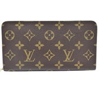 棕色 原花 帆布 拉鍊 長夾【LOUIS VUITTON LV 路易威登】 M61727