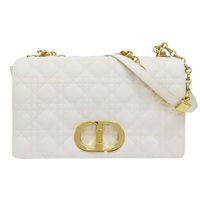 白色 Cannage 籐格紋 牛皮 Caro Medium 肩背包【Dior 迪奧】 M9242UWHC