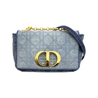 藍色 Cannage 丹寧 Small Caro 肩背包【Dior 迪奧】