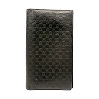 棕色 壓花牛皮 Long bifold 扣式長夾【GUCCI 古馳】 322210
