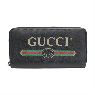 黑色 牛皮 拉鍊長夾 496317【GUCCI 古馳】 496317
