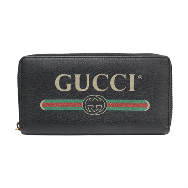 黑色 牛皮 拉鍊長夾 496317【GUCCI 古馳】 496317