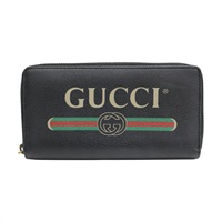 黑色 牛皮 拉鍊長夾 496317【GUCCI 古馳】 496317