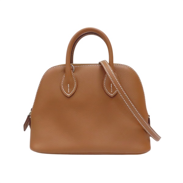 金棕色 Evercolor牛皮 Bolide 1923 Mini 柏莉包 兩用包 W刻 銀扣【HERMES 愛馬仕】 H073444CK