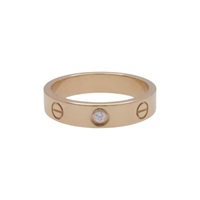 18K玫瑰金 1PD鑽石 Love Mini 戒指 52【Cartier 卡地亞】 B4050752
