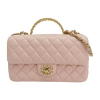 粉色 羊皮 Handle Flap 鍊帶 肩背包 金扣【CHANEL 香奈兒】 AS4530