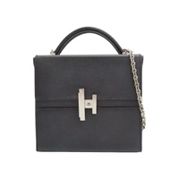 黑色 Epsom牛皮 Cinhetic Top Handle 肩背包 D刻 銀扣【HERMES 愛馬仕】